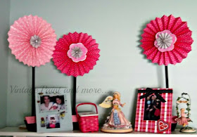 Vintage, Paint and more... giant pinwheel flowers used in Valentine decor