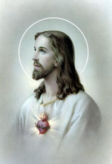 Glowing sacred heart of Jesus Christ photo