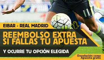 betfair reembolso 25 euros Liga bbva Eibar vs Real Madrid 29 noviembre