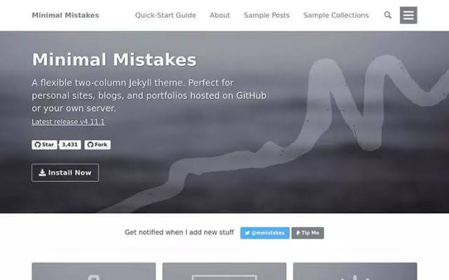 Minimal MistakesFree Flexible two-column Jekyll theme