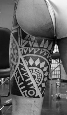 Thigh Tattoo, Primitive Tattoo
