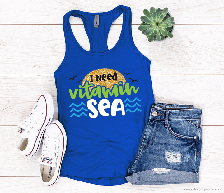 Free "I Need Vitamin Sea" Beach SVG Cut File