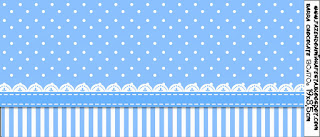 Light Blue with Stripes and Polka Dots: Free Printable Candy Bar Labels.