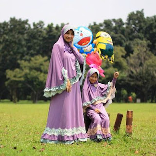 baju gamis syari ibu dan anak