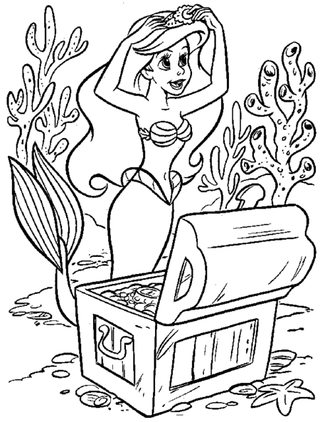 ariel little mermaid coloring pages