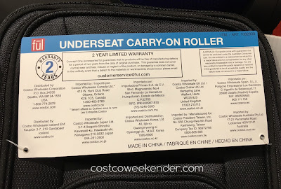 Costco 1082938 - Ful Underseat Carry-on Roller - Perfect in the confines of a commercial airline cabin