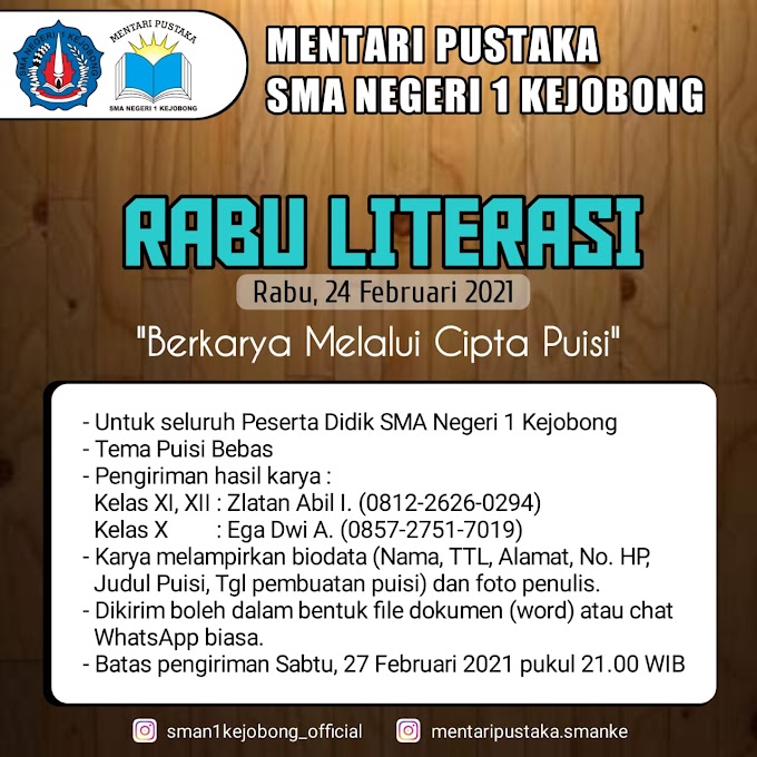 RABU LITERASI, 24 Februari 2021