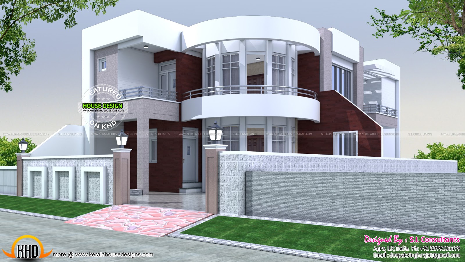 40x75 cute modern house plan  Kerala home design and floor plans