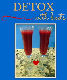 champagne glasses filled with beet juice