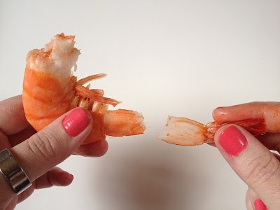 peeling king prawns