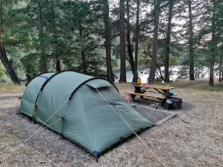 Tent at Narvaez Bay Campsite, Saturna, BC