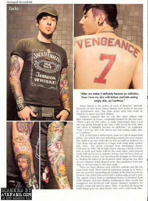 Makna arti tato Zacky Vengeance (Zackharry James Baker)) A7X.