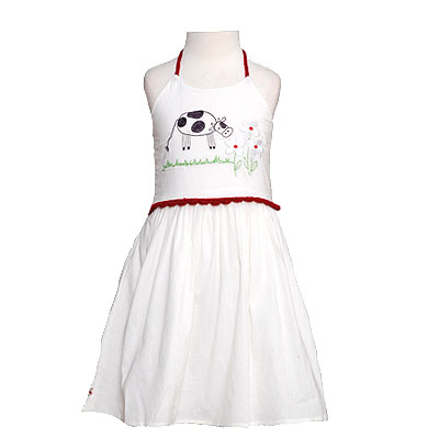 Kids Spring Dress in Cow Picture by COCO BON BONS 