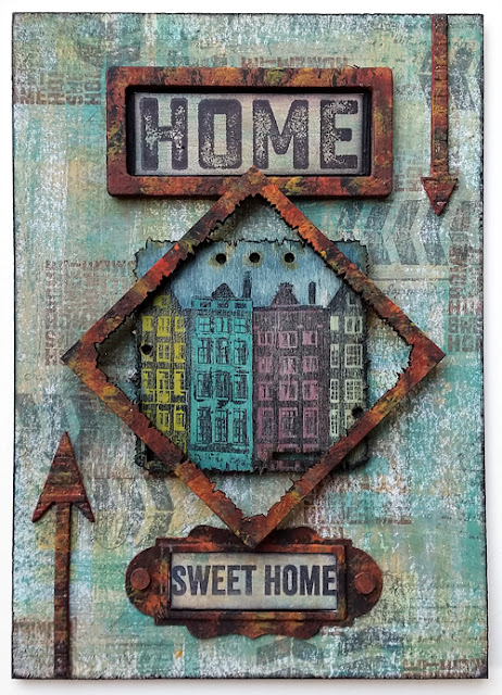 #4 - Windows, Doors and Architecture - PaperArtsy Stamps – HP1601EZ, Paints and Wood Chips - by Nikki Acton