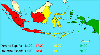 Husos horarios de Indonesia.