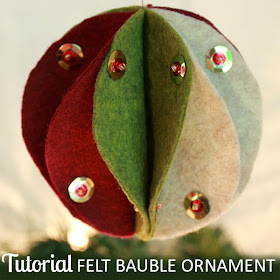 Felt Bauble Ornament Tutorial | The Inspired Wren #christmasornament #feltornament