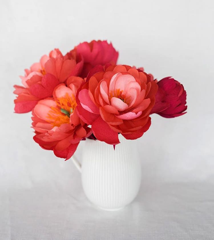 DIY Coral Charm Peony Paper Flowers