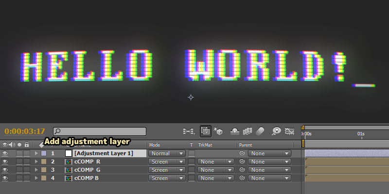 AfterEffects Old Console Text With Blinking Cursor