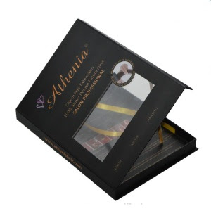 Rigid Shape Hair Extension Packaging Box with PVC Window