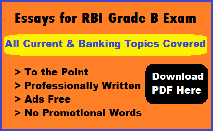 20 Most Important Essay Topics for RBI Grade B Exams | RBI Grade B Essay Topics Download PDF | Essay for RBI Grade B Exam