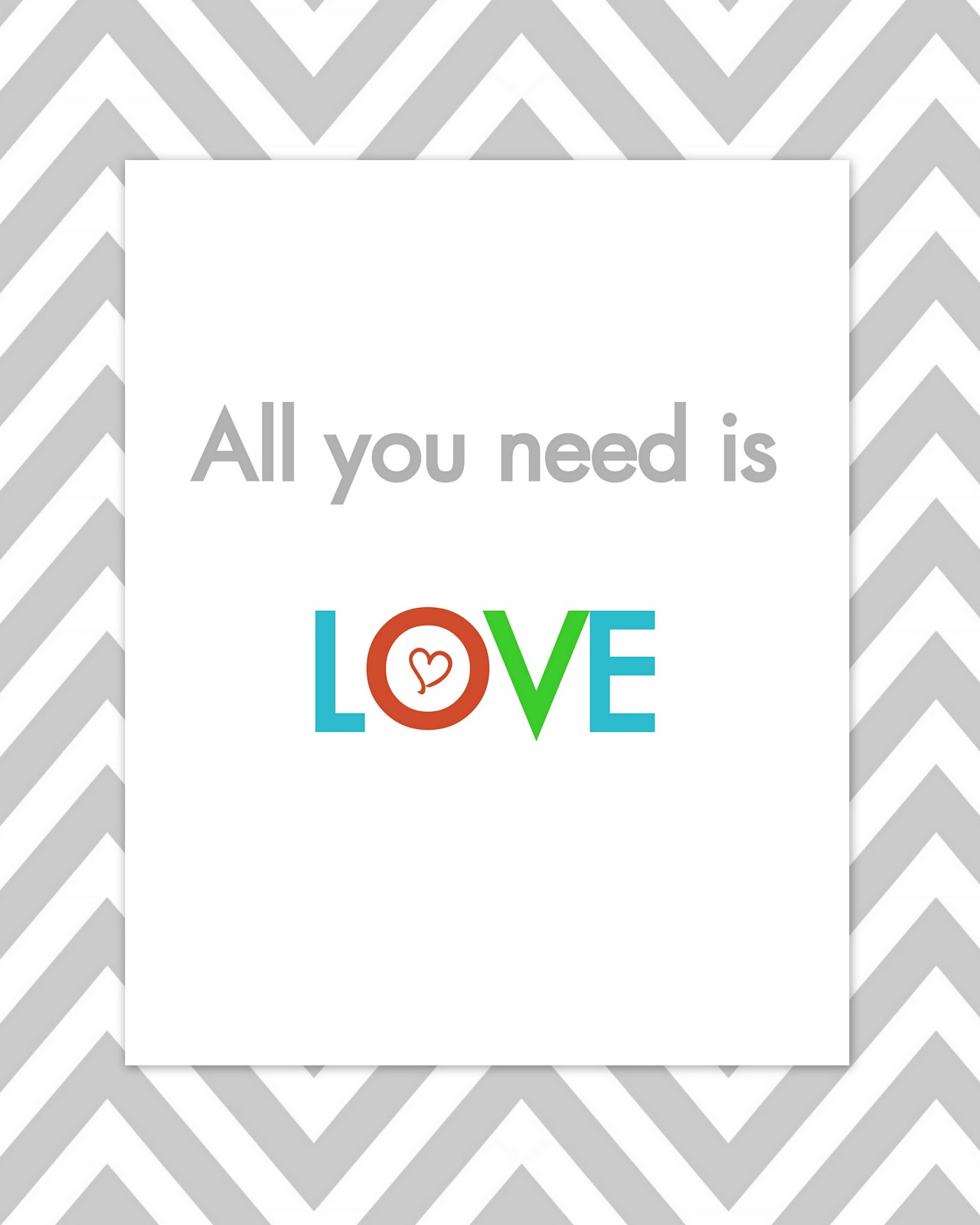 No time to be bored: All you need is love - free printable