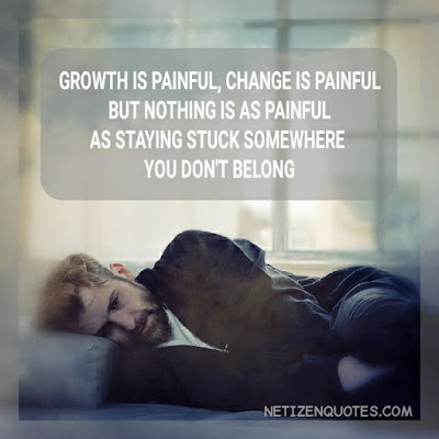 Growth is painful, change is painful, but nothing is as painful as staying stuck somewhere you don't belong.
