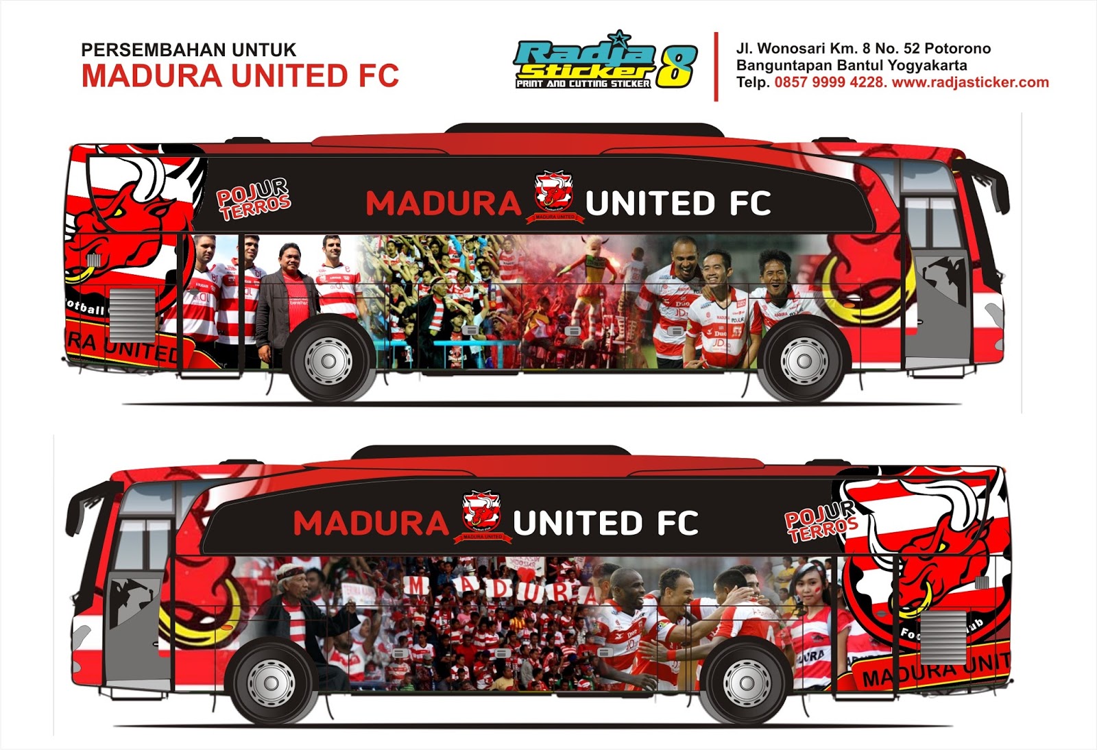 Branding BUS  Madura United Stiker  BUS  Jasa Stiker  BUS  