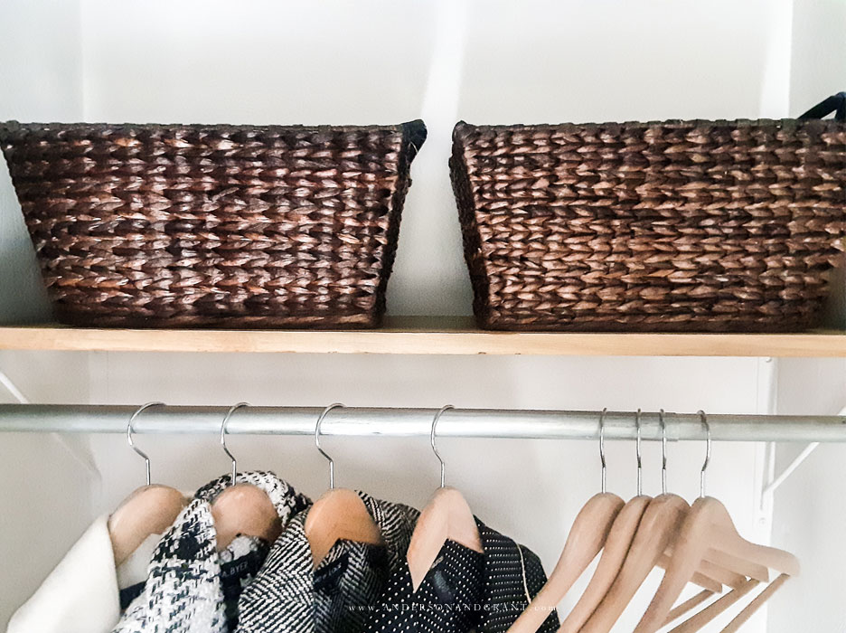 Water Hyacinth Baskets in coat closet