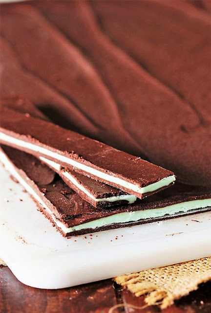 Cutting Homemade Andes Mints Into Strips Image