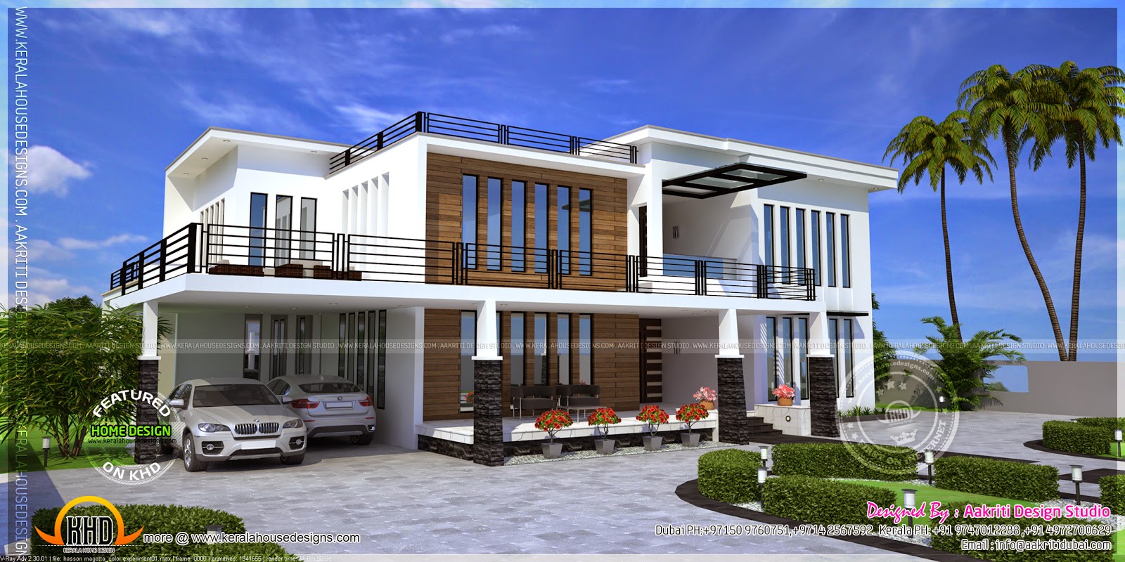  Contemporary  house  view  Kerala home  design and floor plans 