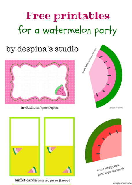 Watermelon party Free Printables set