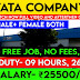 Tata company job in kolkata - Urgent needed 100 male female candidates