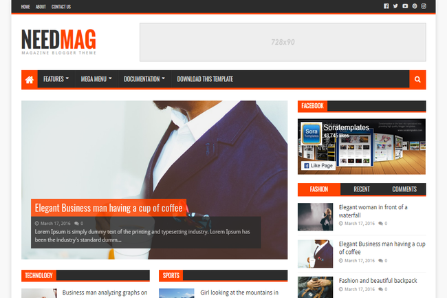NeedMag Blogger Template Free Premium Download