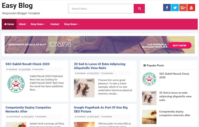 Easy Blog Responsive Blogger Template