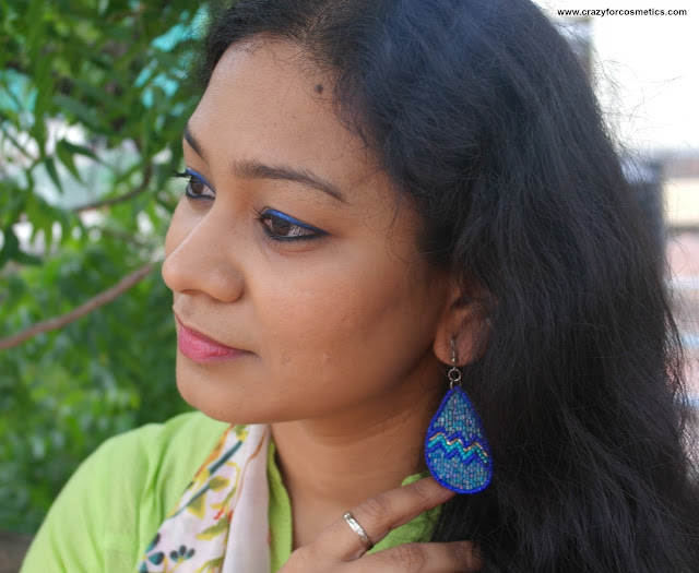 Blue beaded earrings