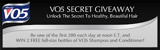 Free VO5 Shampoo and Conditioner on 7/27/12 at 12 Noon EST