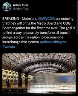 WMATA and MWCOG announce new joint transit initiative | Could a regional "transport association" be on the horizon, or just a transit bailout?