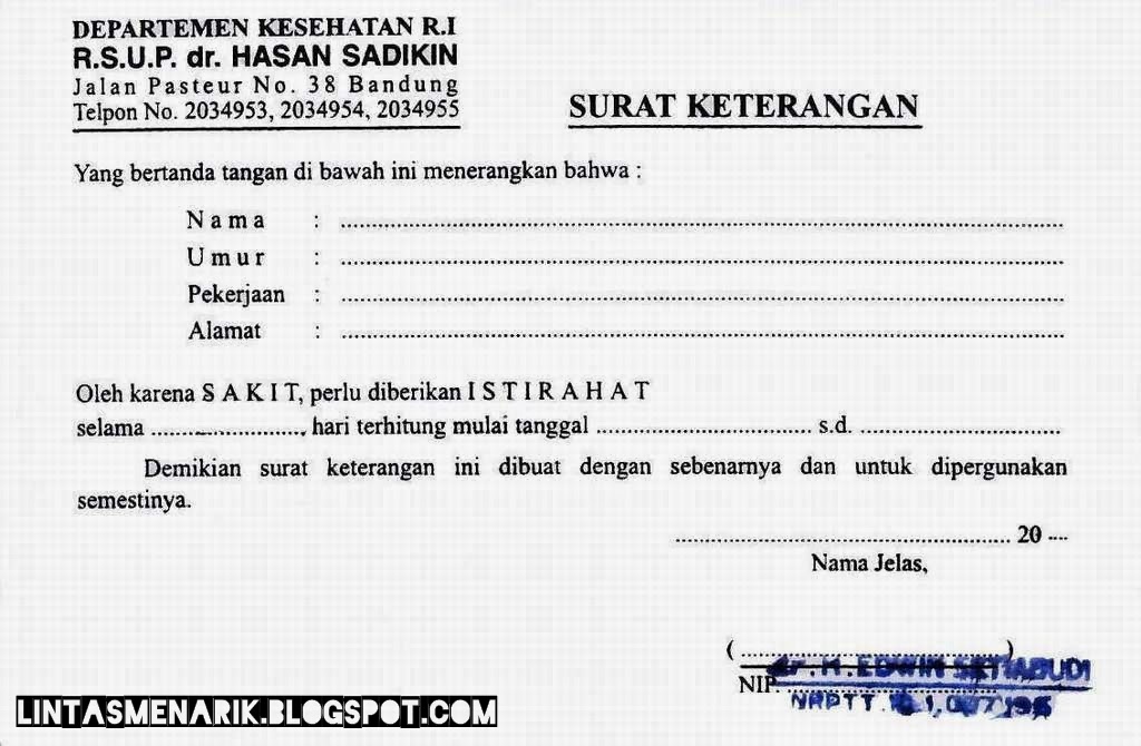 Contoh Surat Keterangan Sakit Dari Puskesmas images