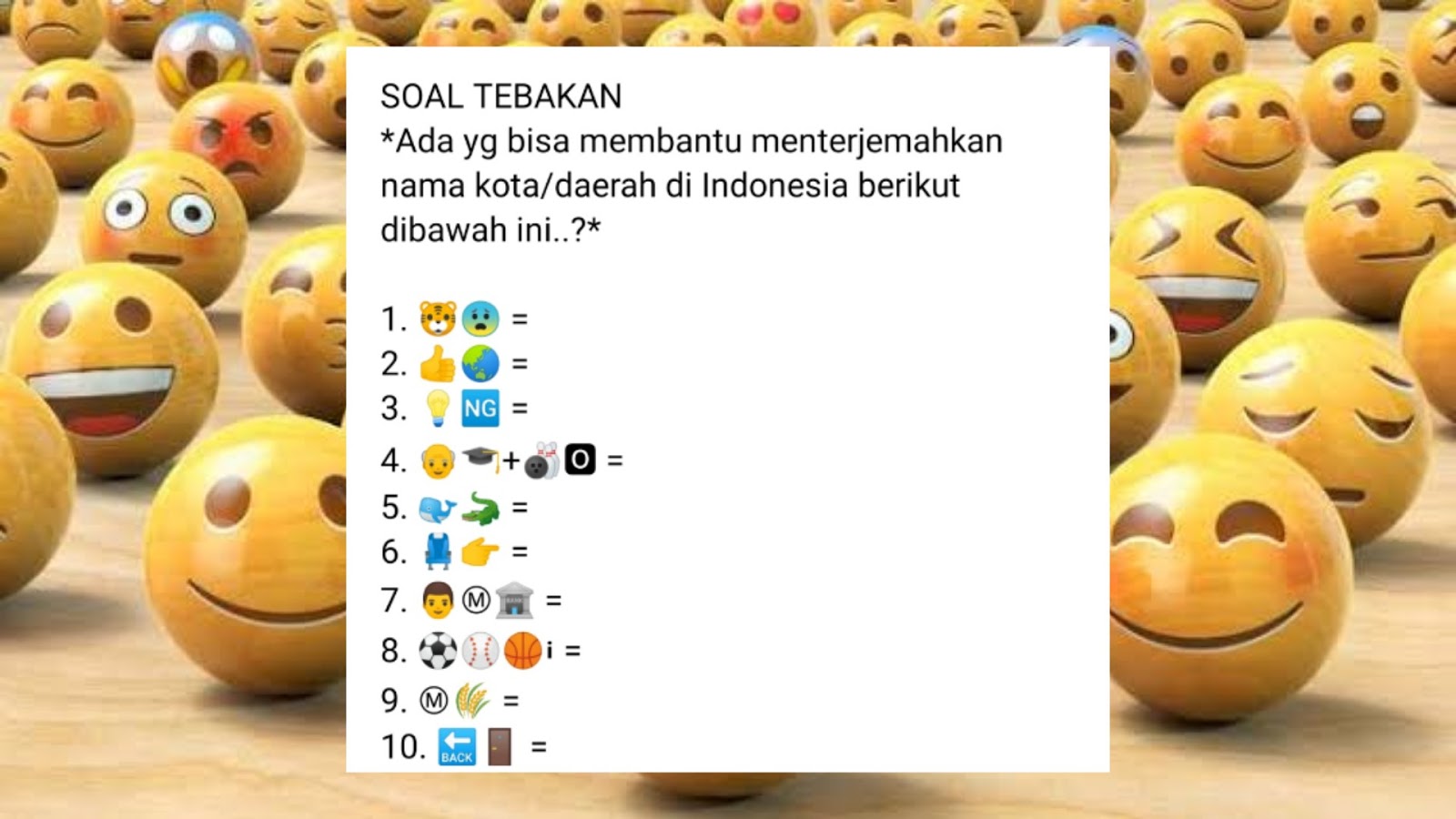 Tebak Gambar Emoji untuk Nama Kota di Indonesia - santripedia