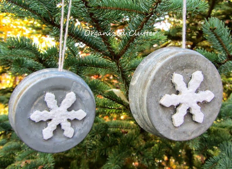  Zinc  Jar Lid Christmas  Tree Ornaments  Organized Clutter