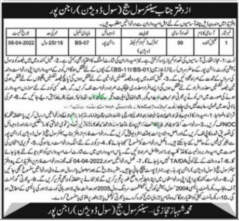 Civil Court Rajanpur Jobs 2022 Application Form Download | District and Session Court Rajanpur | Jobs in Pakistan newspapers | Today Latest Jobs Advertisement in Pakistan | By Mixchar.com