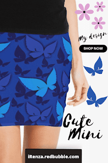 Blue Butterflies Mini Skirt.