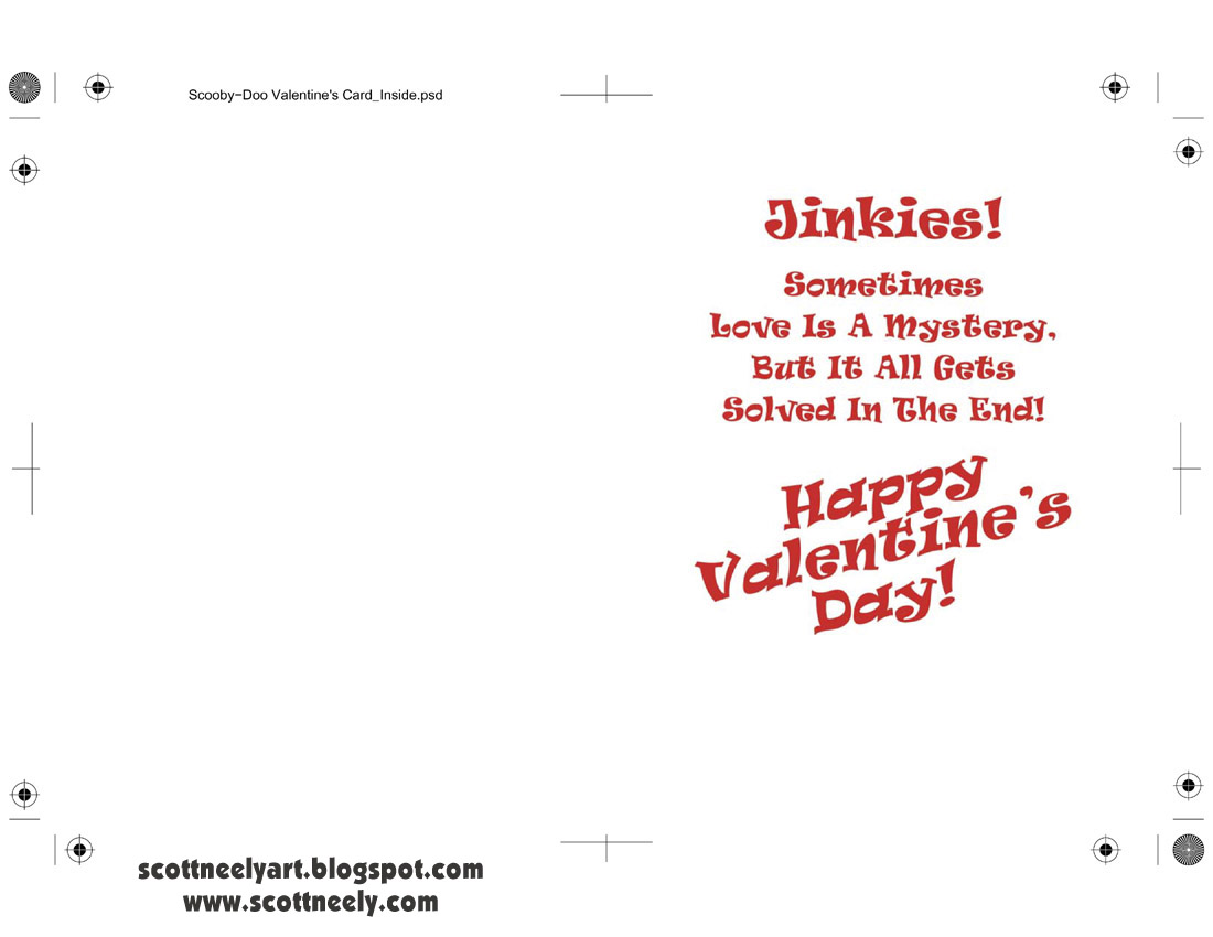 Print Out Your Own SCOOBY DOO Valentine s Day Card