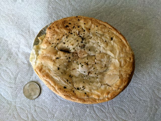 Boomerang Steak and Potato Pie top-down view.