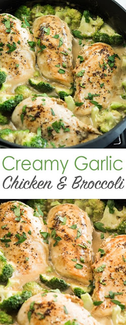 Skillet Creamy Garlic Chicken With Broccoli Healthy Recipes