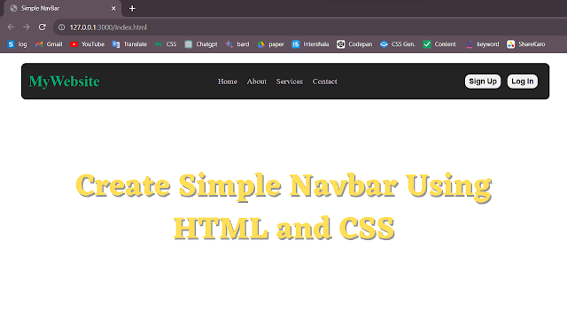 Create A Simple Navbar using HTML and CSS