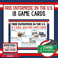 Free Enterprise in the US Activity Economics Activity, Economics Teacher Economics Game Cards Economic Test Prep