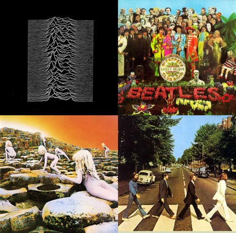 Unknown Pleasures, Sergeant Pepper’s Lonely Hearts Club Band, Houses of the Holy y Abbey Road