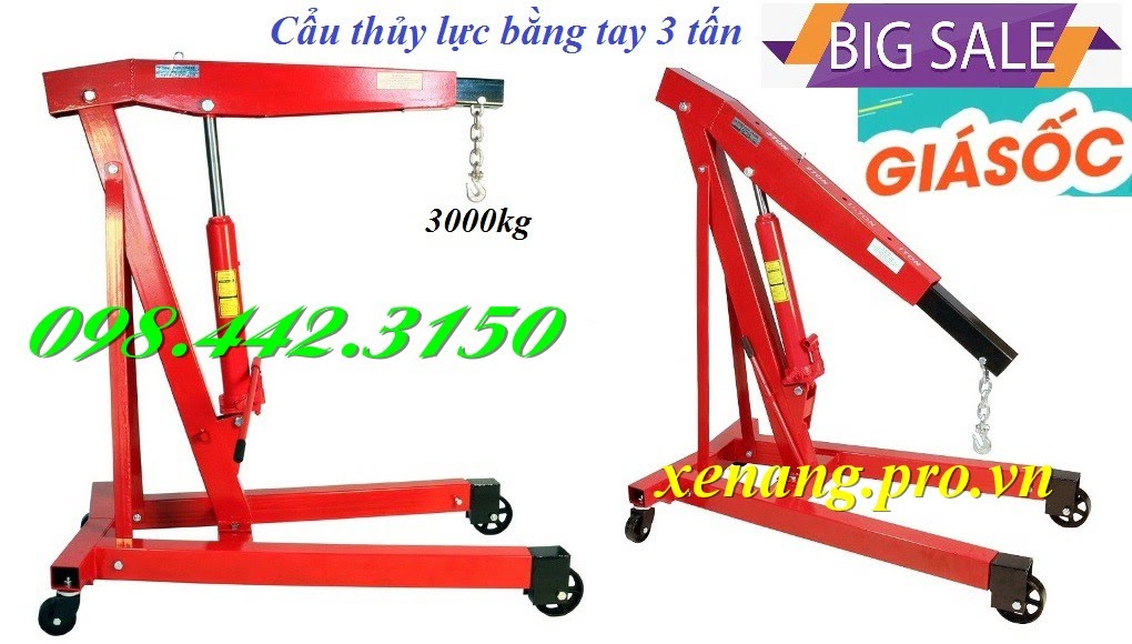 Cẩu thủy lực bằng tay 3 tấn