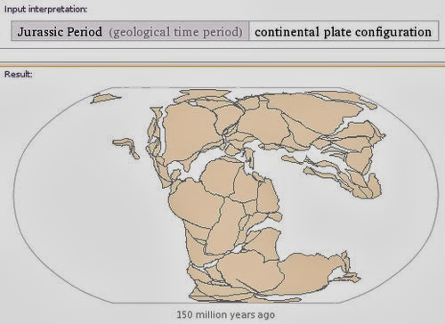 Earth surface in the Jurassic period. Permukaan bumi pada periode Jura.